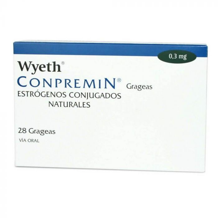 CONPREMIN 0,3 MG 28 GRAGEAS (ESTROGENOS CONJUGADOS)